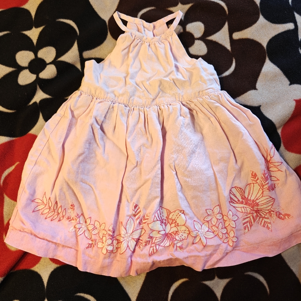 GAP Pink Flower embroidered flowy dress